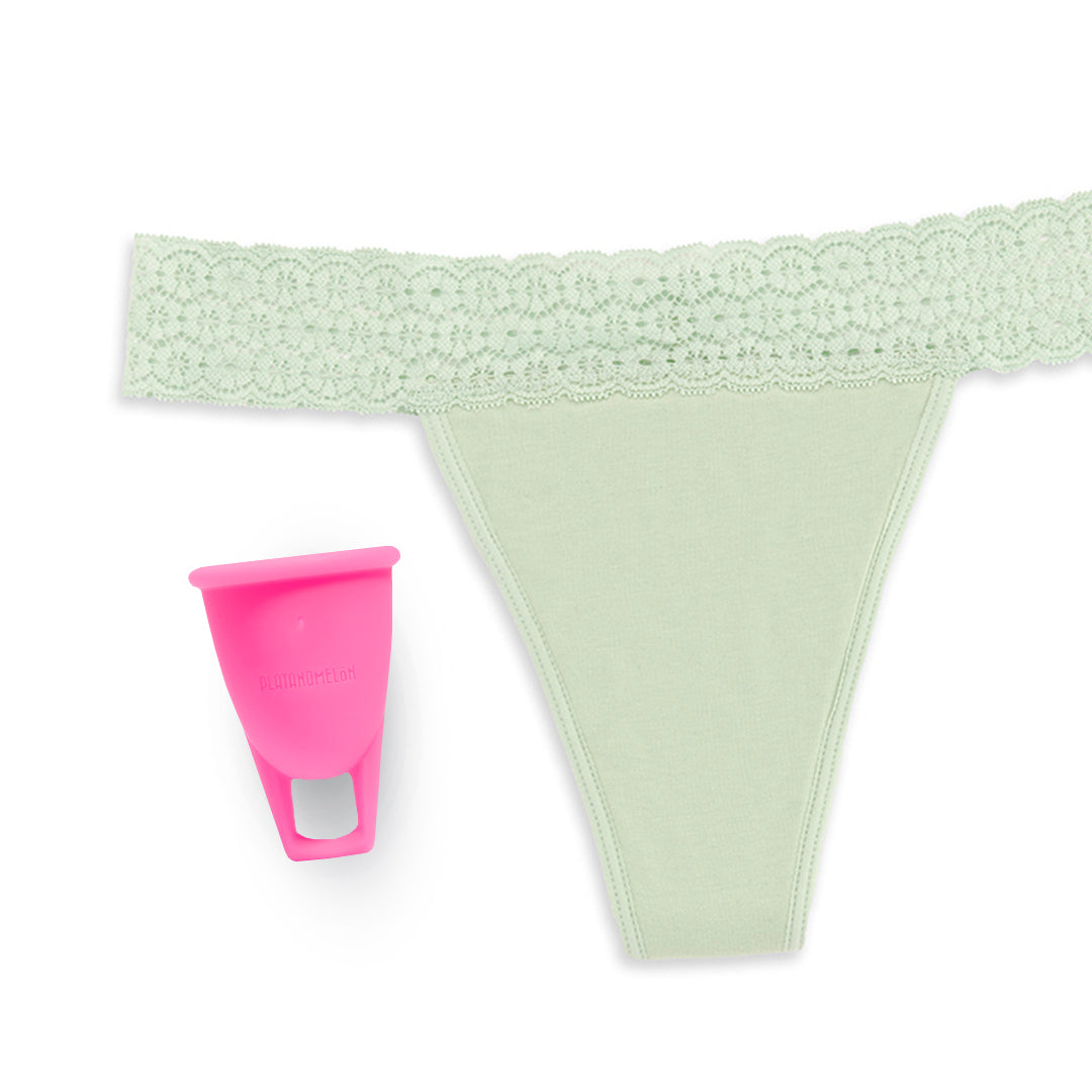 Kiwitas Tanga Encaje + Copa menstrual Greta