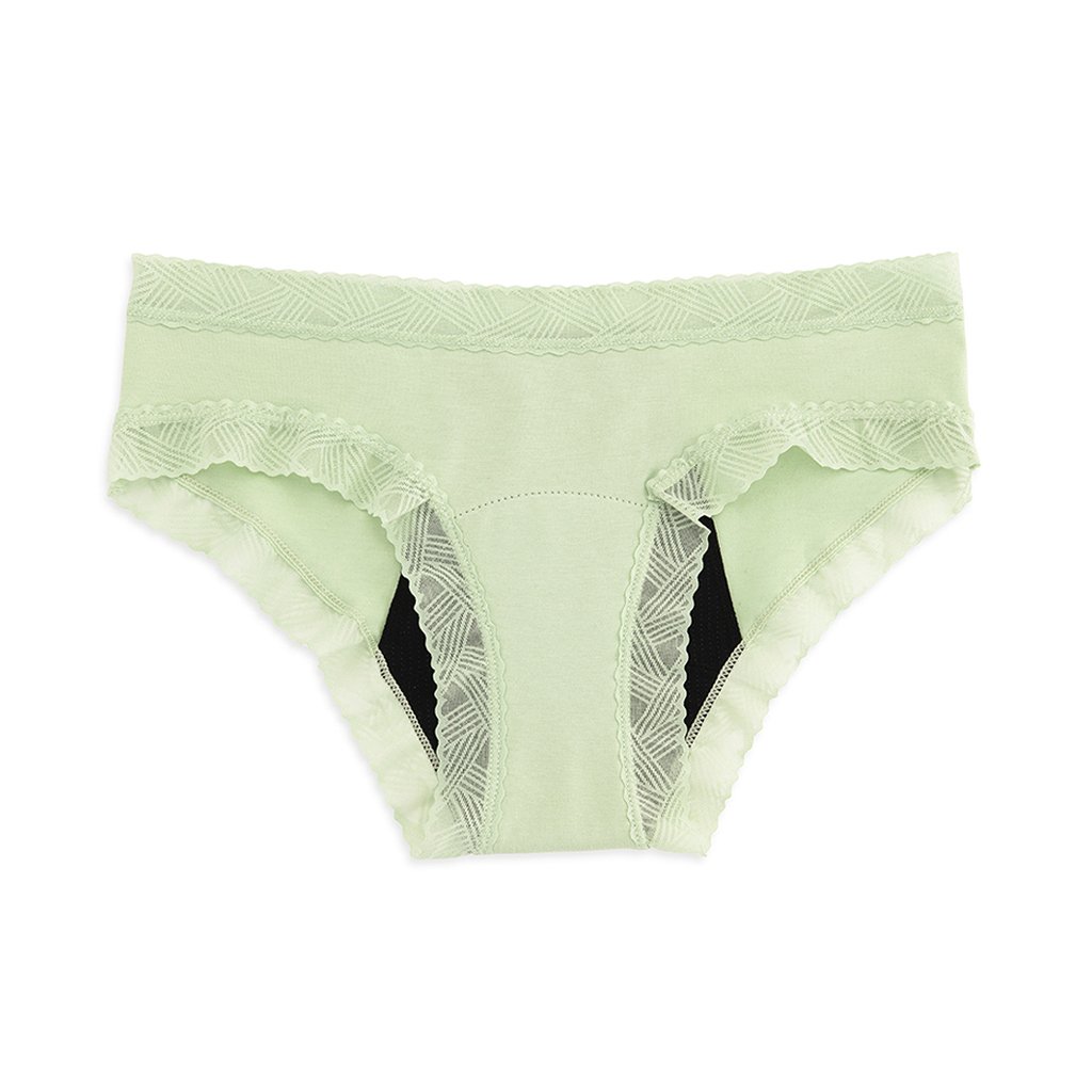 Color_Menta | Braga Menstrual Kiwitas Doble Blonda Delante Producto